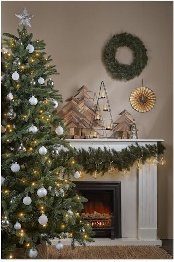 House of Seasons Christmas Metallic Black Candlestick 68x31cm