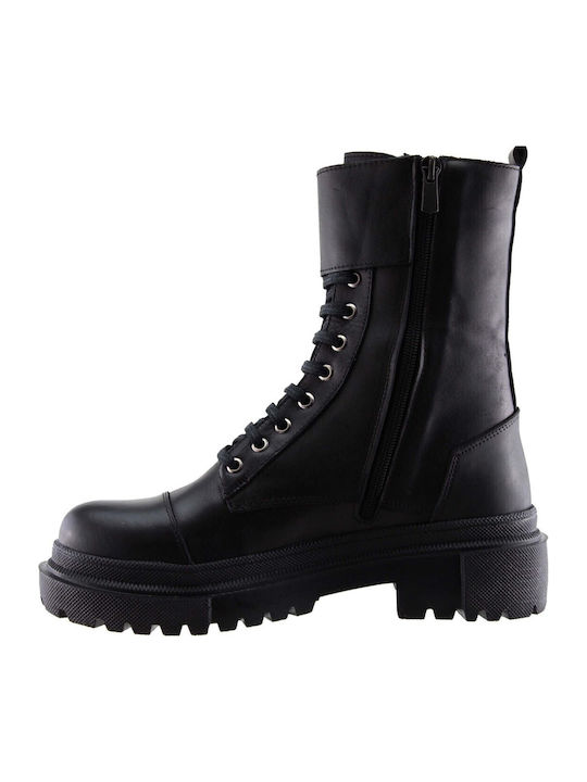 Leather Women's Ankle Boots Black