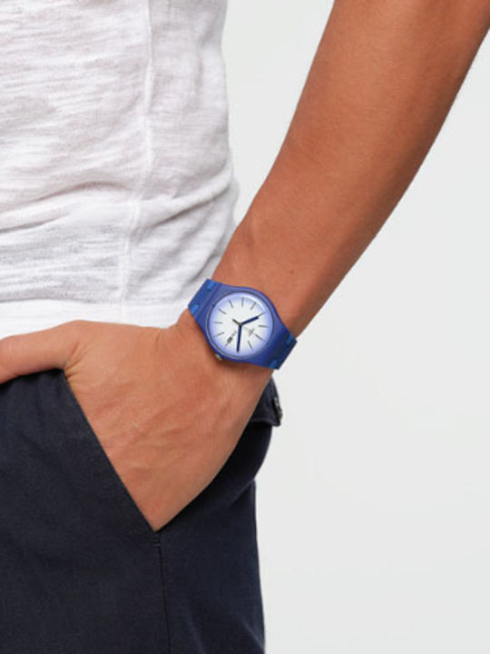 Swatch Мъжки часовник с Каучуков Кутия на батерия