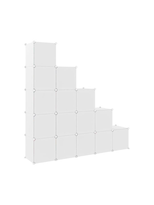 vidaXL Toy Storage System made of Plastic White 15pcs