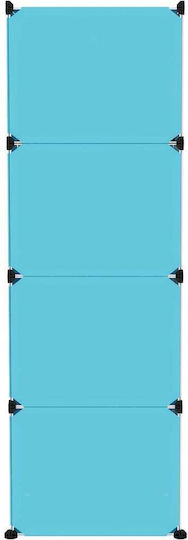 vidaXL Spielzeug Aufbewahrungssystem aus Kunststoff Blau 110x46.5x144cm 12Stück