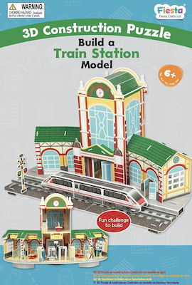 Fiesta Crafts Построителна хартиена игра Train Station