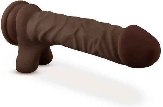 Dr. Skin Plus Posable Glass Dildo with Balls and Suction Cup Chocolate 23cm