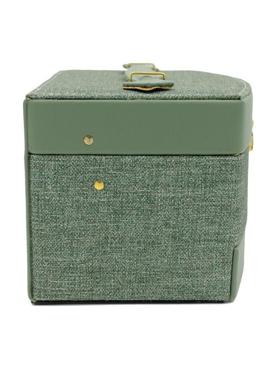 Casetă Pentru Bijuterii Din Catifea Cu Sertar Și Oglindă Verde 13x23x13.5cm