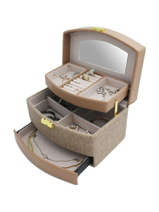 Velvet Jewellery Box with Drawer & Mirror Sapio Apple 13x23x13.5cm