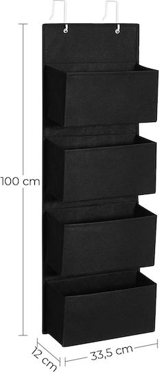 Songmics Fabric Hanging Storage Case for Underwear in Black Color 33.5x12x100cm 1pcs