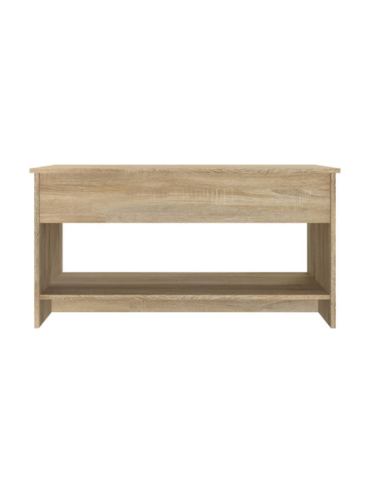 Rectangular Central Wooden Coffee Table with Lifting Mechanism Beige M102xW50xH52.5cm