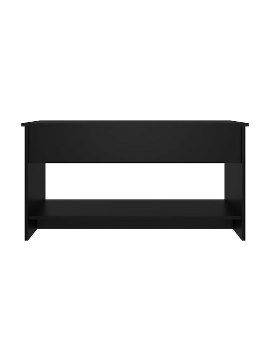 Rectangular Central Wooden Coffee Table with Lifting Mechanism Black M102xW50xH52.5cm