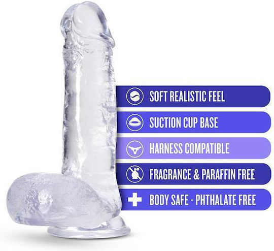 B Yours Plus Rock N’ Roll Realistisches Dildo mit Hoden und Saugnapf Transparent 18cm