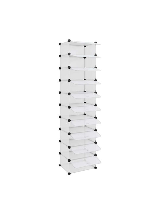 Πλαστική Παπουτσοθήκη με 10 Ράφια Μ44xΠ32xΥ174cm