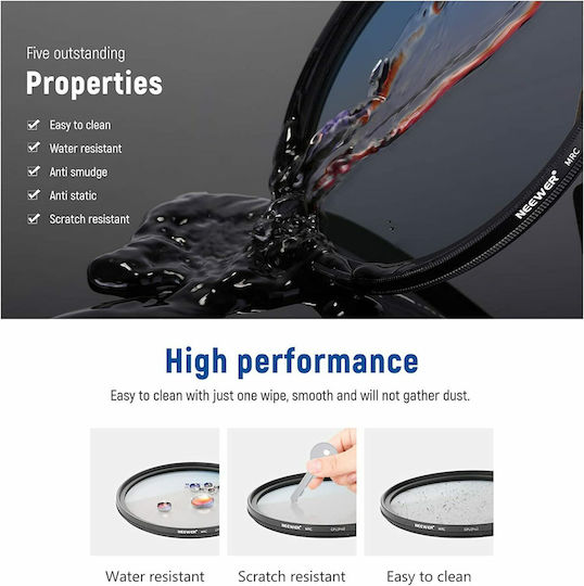 Neewer Slim Magnalium Frame HD Optical Φίλτρo CPL Διαμέτρου 58mm για Φωτογραφικούς Φακούς