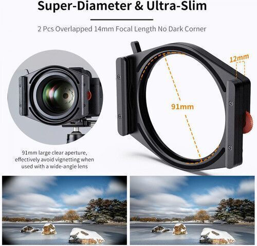 K&F Concept X PRO Square Lens Accessories Kit 95mm CPL+Square ND1000 Filter+4 Adapter Rings