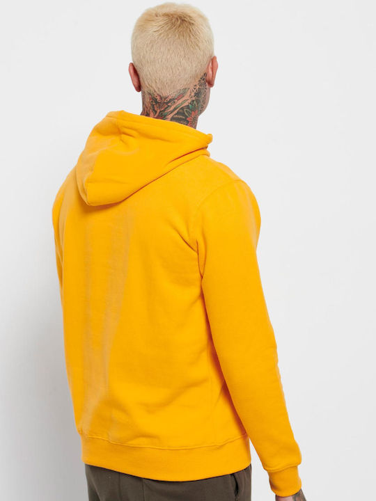 Funky Buddha Herren Sweatshirt mit Kapuze und Taschen Radiant Yellow