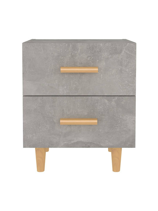 Wooden Bedside Table Γκρι Σκυροδέματος 40x35x47.5cm