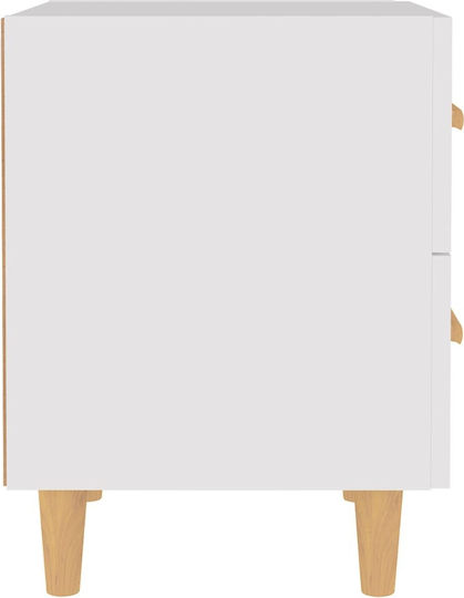 Κομοδίνα Ξύλινα Λευκά 2τμχ 40x35x47.5cm