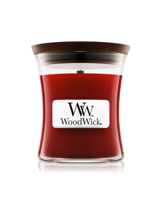 WoodWick Duftkerze Gefäß mit Duft Zimt Chai Rot 85gr 1Stück