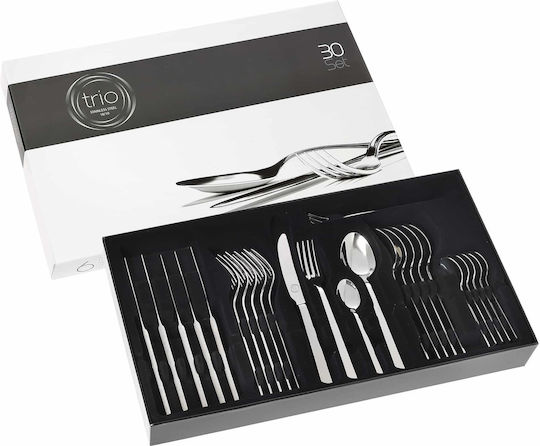 Cryspo Trio Chippendale Besteckset Edelstahl Silber 30Stück