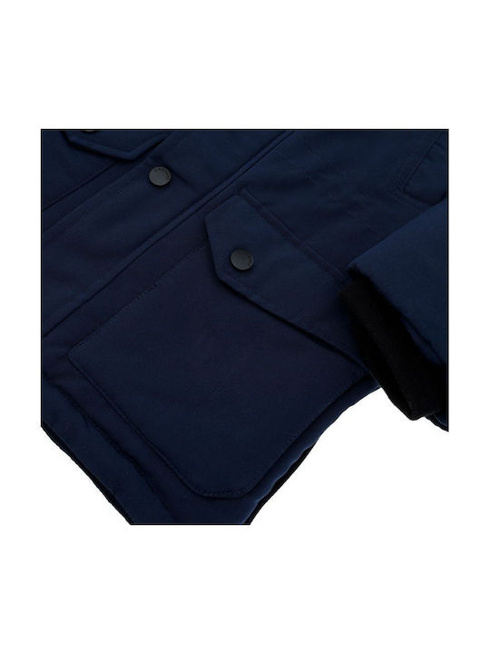 Kids Coat Parka Long Hooded Blue