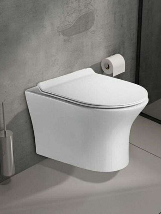 Ceramita Viral Wandhängende Toilette Randlos mit Schlank Deckel Sanftes Schließen Weiße