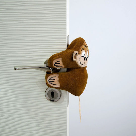 Sevi Bebe Monkey Προστατευτικό Δακτύλων από Πόρτες από Ύφασμα σε Καφέ Χρώμα
