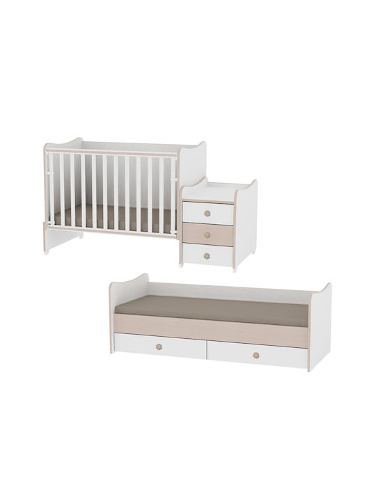 Lorelli Pătuț Bebeluși Multifuncțional Maxi Plus White/String pentru Saltea 62x110cm