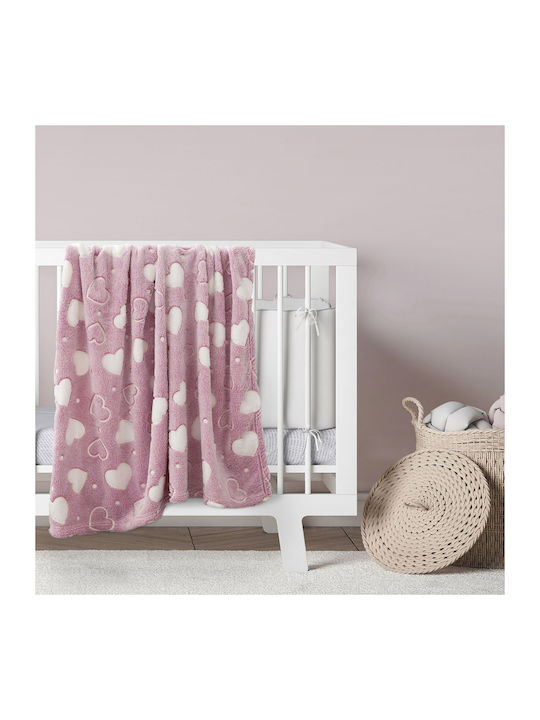 Kocoon Κουβέρτα Κούνιας Darling Fleece Ροζ 110x140εκ.