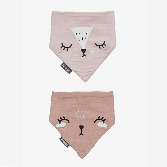 Minene Bamboo Bandana Stoff mit Taste Rosa 2Stück