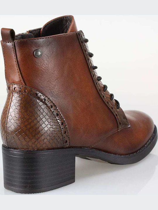 Leather Women's Ankle Boots Brown