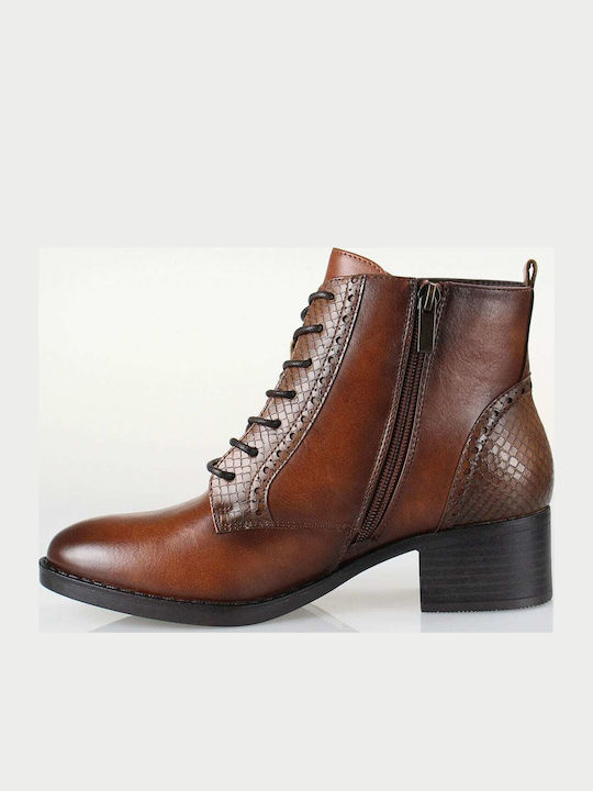 Leather Women's Ankle Boots Brown