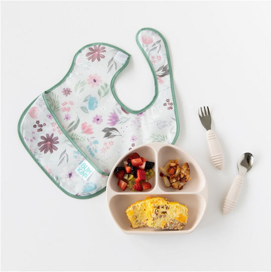 Bumkins Florar Waterproof Bib Plastic with Hoop & Loop Fastener & Pocket Multicolored for 6 m+