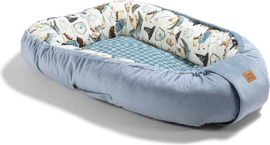 La Millou Baby-Kissen Nest Prince Wind Hellblau 45x90cm