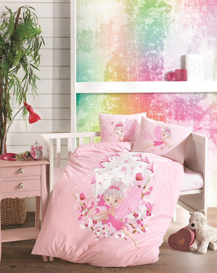 Silk Fashion Set Duvet Crib from Polyester Fairy Pink 125x150cm
