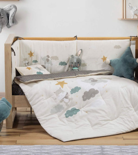 Nef-Nef Homeware Пухено одеяло За Количка Памук Sky Serenity Екрю 110x140см