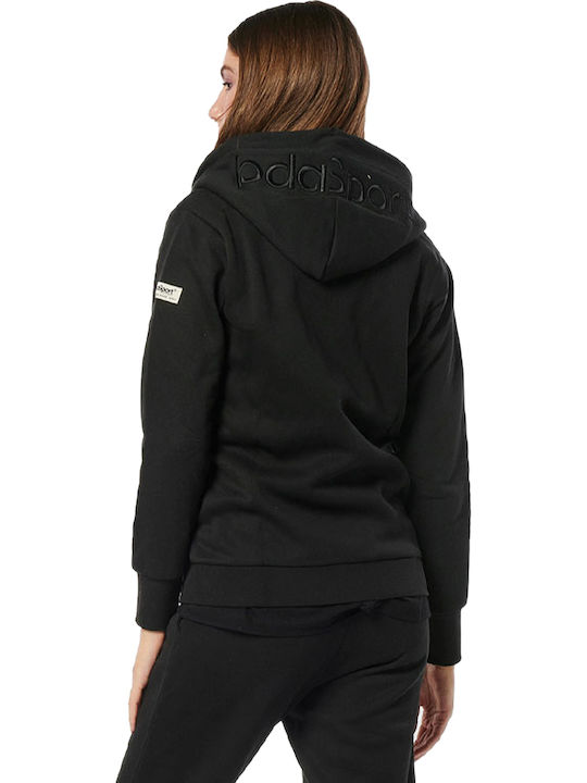 Women's Sweatshirt Jacket Hooded Black