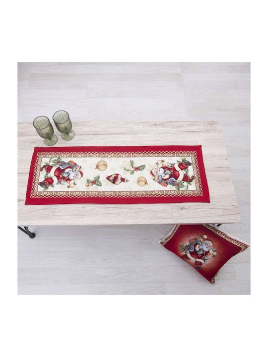 Sette Colori 8942 Set Christmas Tablecloths Fabric Red 3pcs