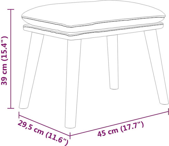 Табуретка Табуретка за крака Текстил Бордо 45x29.5x39бр