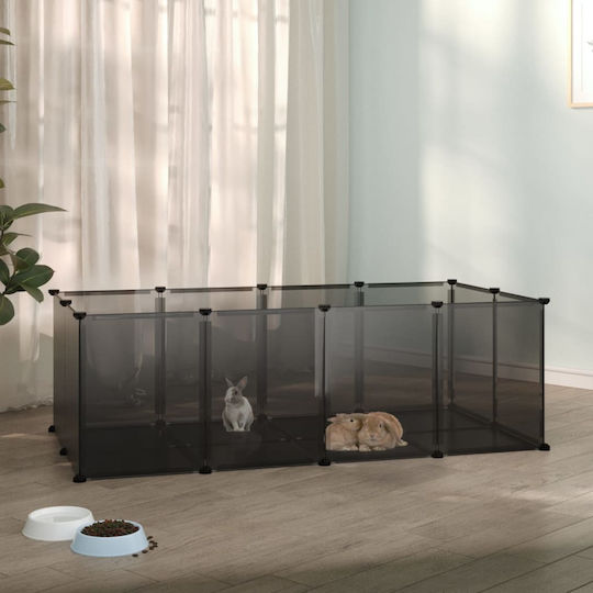 vidaXL Nagerkäfig Für Kleintiere Schwarz 144x74x46,5cm