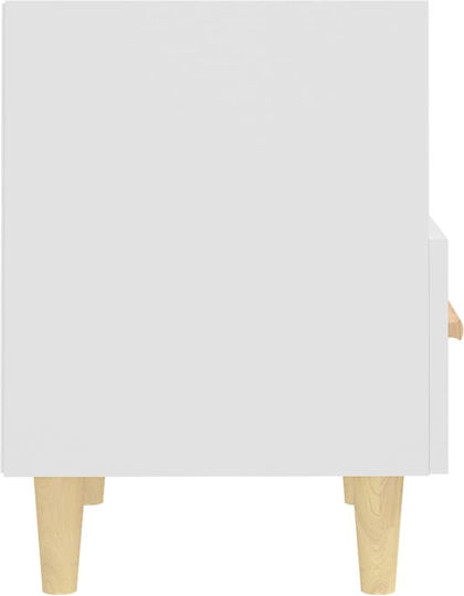 Комоди Дървени Бели 2бр 40x35x47см
