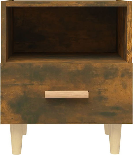 Κομοδίνα Ξύλινα Καπνιστή Δρυς 2τμχ 40x35x47cm