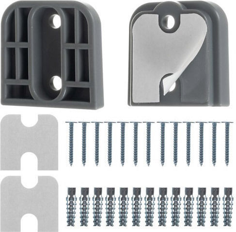 Foldable Security Door with Screws Made of Plastic in Gray Color 160x13x85cm