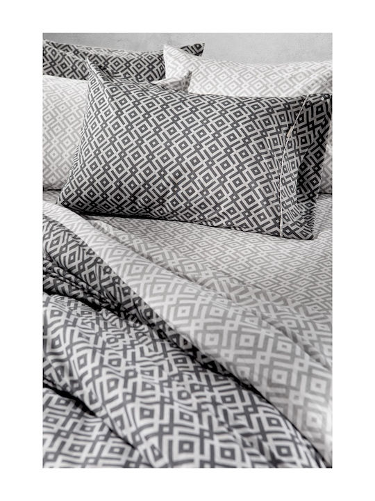 Guy Laroche Duvet Cover Set Cotton Single with Pillowcase 165x225 Elements Charcoal