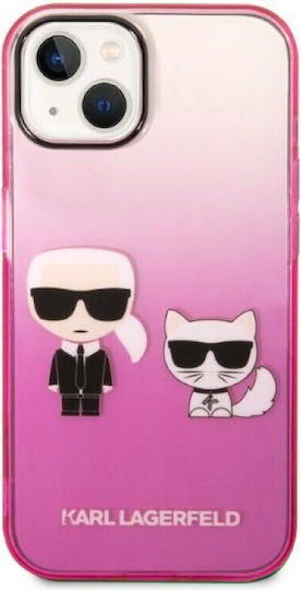 Karl Lagerfeld Ikonik Karl & Choupette Back Cover Πλαστικό Pink Gradient (iPhone 14 Plus)