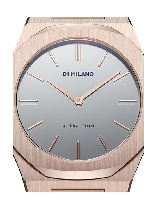 D1 Milano Watch Battery with Pink Gold Metal Bracelet