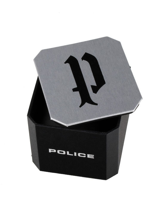Police Vertex Ανδρικό Ρολόι 47mm Μπαταρίας με Μαύρο Δερμάτινο Λουράκι
