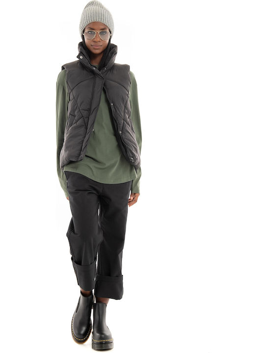 Women's Short Puffer Jacket for Winter Black