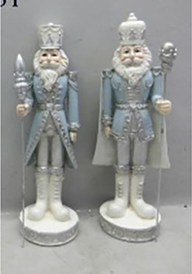 Iliadis Nutcracker de Crăciun Albastru din Polirosină Înălțime 17cm. 2buc
