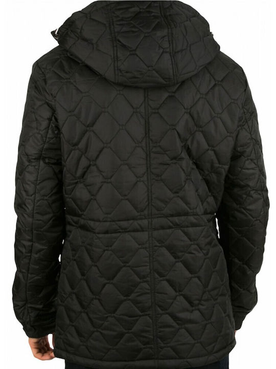 FALQUN FABRIC BLACK MEN'S QUILTED JACKET RINO PELLE