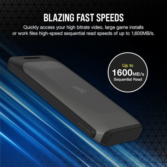 Corsair EX100U USB 3.2 / USB-C Extern SSD 1.0TB 2.5" Negru