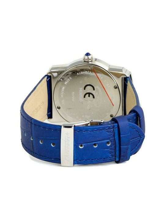 Chronotech Watch with Navy Blue Leather Strap CT7279B-09