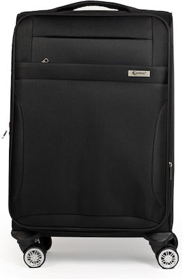 Cardinal Cabin Travel Suitcase Fabric Black with 4 Wheels Height 50cm